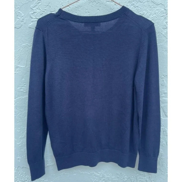 Banana Republic Womens Statement Knitted Sweater Blue Sz Medium - Picture 3 of 9
